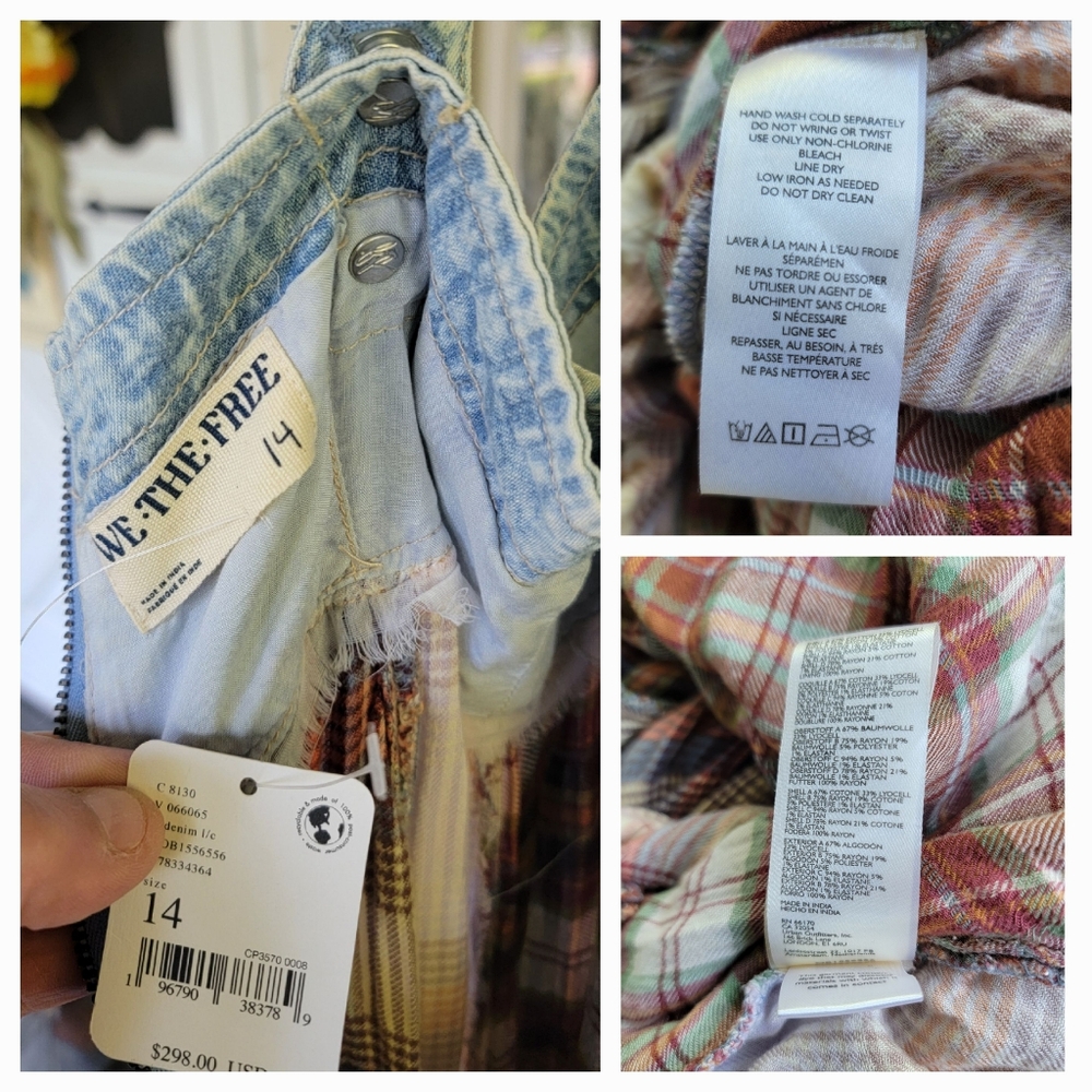 Free People Plaid Maxi Dress - Blue and Brown - Picture 16 of 16